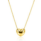 ZINZI gold plated zilveren ketting met luxe groot hart (15mm) 40-45 cm ZIC2672G