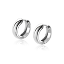 13,5mm ZINZI zilveren gladde oorringen met brede ronde buis 5mm met luxe klapsluiting ZIO2791