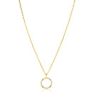 ZINZI goldplated zilveren ketting 45cm met open ronde hanger, verfraaid met X-details en witte zirkonia’s ZIC2814