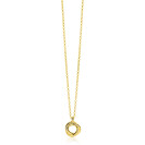 ZINZI gold plated zilveren collier 45cm met hanger van drie verbonden ringen (knoop-stijl) ZIC2890G