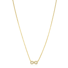 ZINZI gold plated zilveren ketting met Infinity teken, vol bezet met witte zirconia's 42-45cm ZIC2597Y