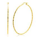 61mm ZINZI gold plated zilveren extra grote oorringen met gefacetteerde buis en handige bovensluiting ZIO2913G