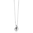 ZINZI zilveren venetiaanse ketting 45-48cm met druppelvormige hanger 20mm, golvende rij witte zirkonia's ZIC2707