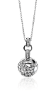 ZINZI zilveren wereldbol hanger 39mm bezet met witte zirconia's ZIH618
