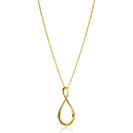 ZINZI goldplated zilveren ketting 60cm met grote gestileerde Infinity-hanger 52mm ZIC2675G