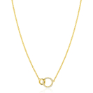 ZINZI goldplated zilveren ketting met twee verbonden ronde schakels witte zirconia's ZIC1782Y