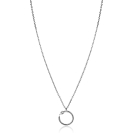 ZINZI zilveren ketting 42–45cm met ronde slang-hanger (15mm), bezet met peervormige witte zirkonia ZIC2722