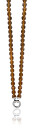 ZINZI collier beads bruin met slot 45cm