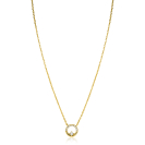 ZINZI gold plated zilveren ketting 42–45cm met ronde open hanger (12mm) en bezet met witte zirkonia's ZIC2725Y
