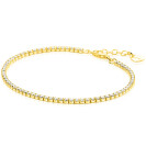 ZINZI gold plated zilveren tennis armband 2,1mm breed met rijzetting witte zirconia's ZIA2892