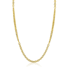 ZINZI goldplated zilveren collier 45cm met dubbele stijl: grove schakel en fijne kettingen ZIC2781G