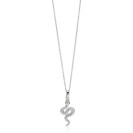 ZINZI zilveren ketting met sierlijke slang hanger 13mm en ogen bezet met groene zirkonia's 42-45cm ZIC-BF148
