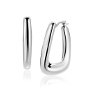 33mm ZINZI zilveren oorringen met brede buis en rechthoekig model, handige bovensluiting ZIO2748