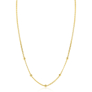 ZINZI gold plated zilveren gourmet ketting met vijf bolletjes 42–45cm ZIC2714G
