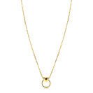 ZINZI gold plated zilveren ketting 42-45cm met glanzend hart aan een open rondje ZIC2759