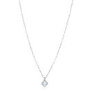 ZINZI zilveren schakelketting met een lichtblauwe klaver in het midden 40-45cm ZIC2905B