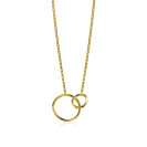 ZINZI zilveren collier geel verguld ronde vormen 42-45cm ZIC1278G