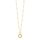 ZINZI gold plated zilveren ketting met kleine bolletjes en ronde hanger (12mm) met bolstructuur 42-45cm ZIC2704G
