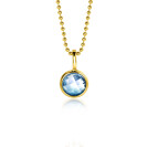 DECEMBER hanger 8mm gold plated geboortesteen blauw topaas zirconia (zonder collier)