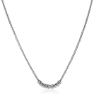 Mart Visser by ZINZI zilveren ketting 45cm met 9 ronde schakels, waarvan 3 volbezet met witte zirconia's  MVC22
