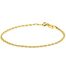 ZINZI Gold 14 karaat gouden fantasie schakel-armband 1,6mm breed ZGA295