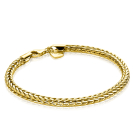 ZINZI zilveren vossenstaart armband 14K geel verguld 4mm breed ZIA1925G