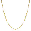 ZINZI zilveren ketting 45cm geel verguld met 'paperclip' schakel 2,4mm breed ZIC2033G