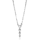 ZINZI zilveren ketting 45cm met hanger vier ronde zirconia's 16mm ZIC2328