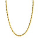 ZINZI gold plated zilveren koord ketting 60cm 4mm breed ZIC2343G60