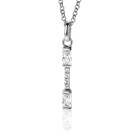 ZINZI zilveren hanger staafje 28mm met witte zirconia's ZIH2077 (zonder collier)
