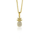 ZINZI zilveren ananas hanger 14K geel verguld wit 18mm ZIH2084 (zonder collier)
