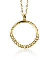 ZINZI zilveren hanger 14K geel verguld 24mm rond met gourmet schakels ZIH2201G (zonder collier)