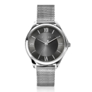 ZINZI Classy Mini horloge 30mm grijze wijzerplaat stalen kast en meshband ZIW1224M
