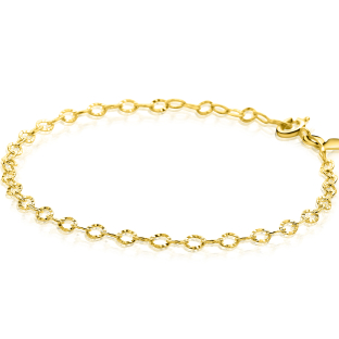 ZINZI Gold 14 krt gouden armband met bewerkte ovale schakels 3mm breed 19cm ZGA538