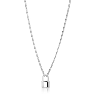 ZINZI zilveren gourmet ketting 45cm met trendy slotje als bedel 40-45cm ZIC2354