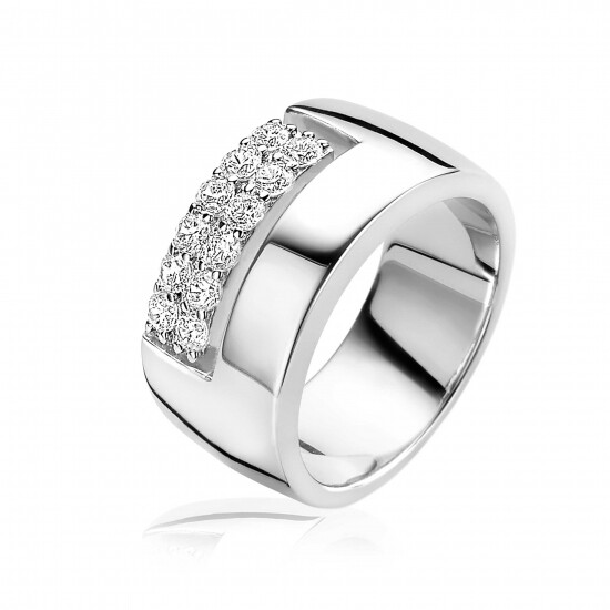 Mart Visser by ZINZI zilveren ring strak recht 10mm MVR17C