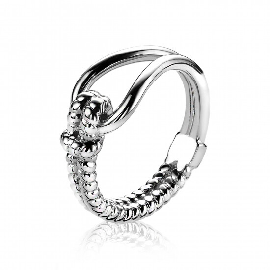 Mart Visser by ZINZI zilveren ring bewerkt MVR9C