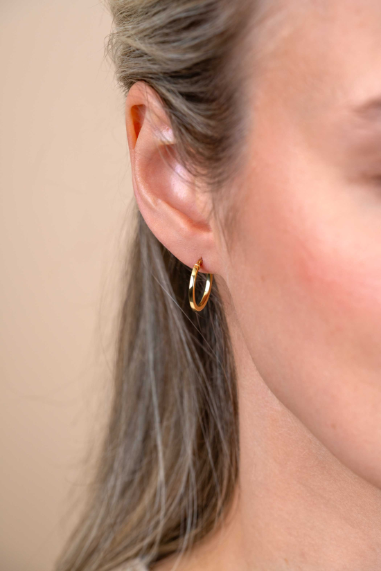 ZINZI Gold 14 karaat gouden oorringen vierkante buis 15 x 1,5mm ZGO305