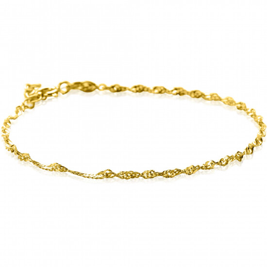 ZINZI Gold 14 karaat gouden massieve Singapore armband 1,8mm breed 17-19cm ZGA501
