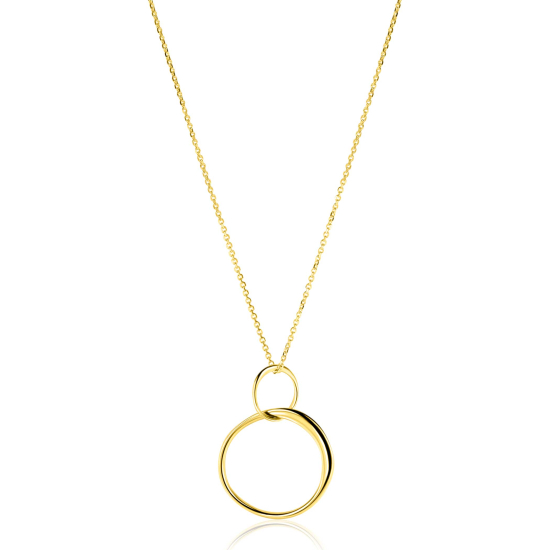 ZINZI Gold 14 karaat gouden collier met verbonden ronde vormen 42-45cm ZGC576
