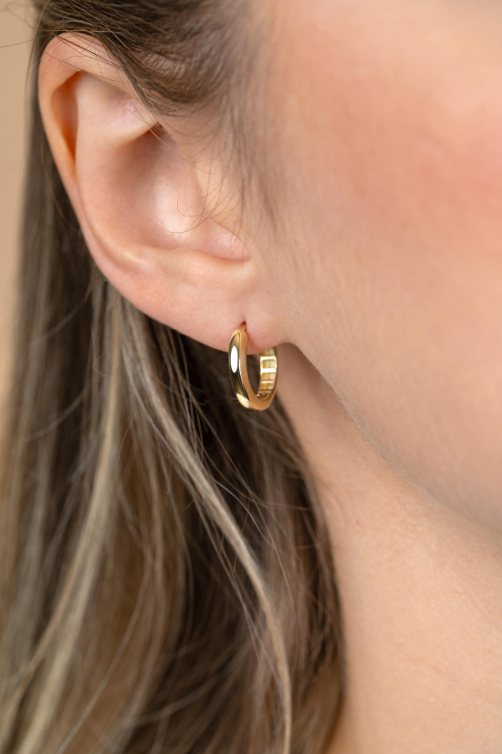 14,5mm ZINZI Gold 14 krt gouden oorringen met luxe klapsluiting 3mm brede buis ZGO568
