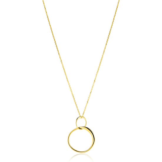 ZINZI Gold 14 karaat gouden collier met verbonden ronde vormen 42-45cm ZGC576