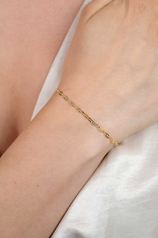 ZINZI Gold 14 karaat gouden armband met ovale schakels 2,2mm breed ZGA291