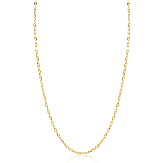ZINZI Gold 14 karaat gouden massieve marine schakelketting 45cm 2mm breed ZGC577