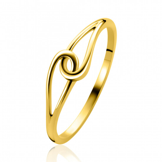 ZINZI Gold 14 krt gouden ring (5mm breed) slagmodel verbonden ZGR541