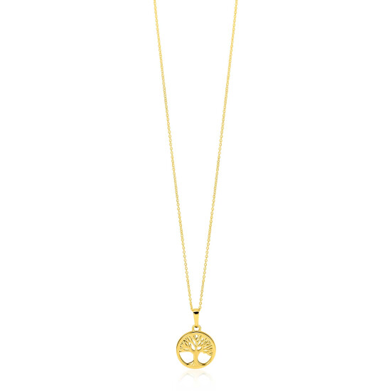 12mm ZINZI Gold 14 krt gouden hanger met levensboom (Tree of Life) ZGH578 (zonder collier)