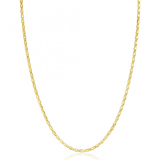 ZINZI Gold 14 karaat gouden massieve ketting met glanzende fantasie plaatjes 1,7mm breed 41-43cm ZGC497
