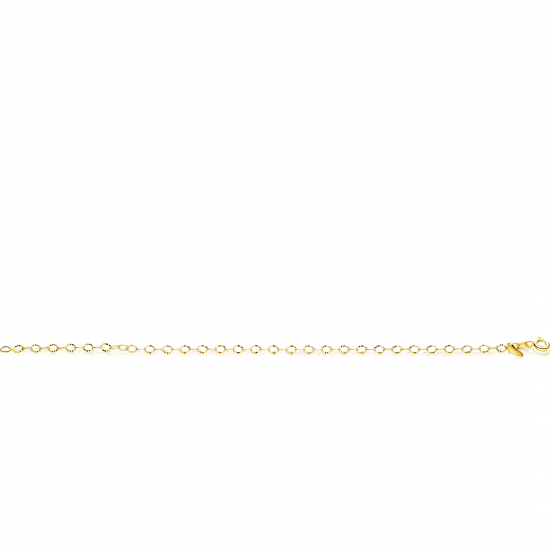 ZINZI Gold 14 krt gouden armband met bewerkte ovale schakels 3mm breed 19cm ZGA538