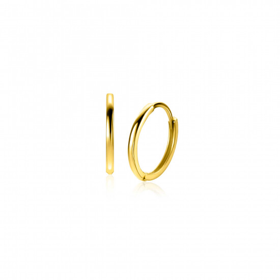 12mm ZINZI Gold 14 karaat gouden oorringen met luxe scharniersluiting 10 x 1,2mm ZGO524