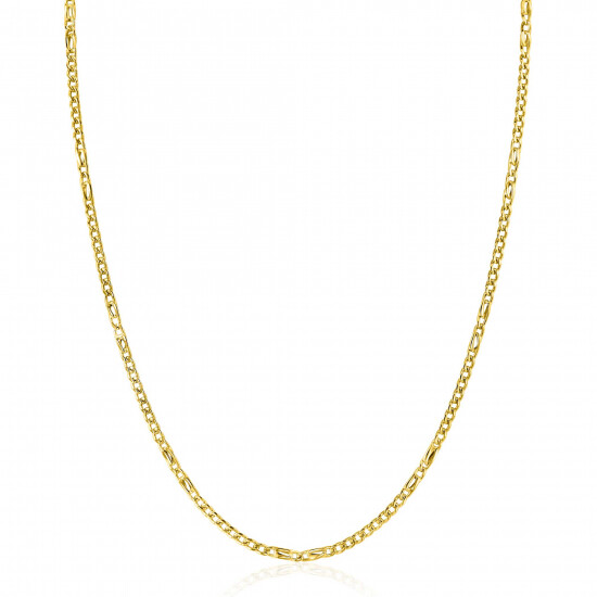 ZINZI Gold 14 karaat gouden massieve gourmet ketting met valkenoog schakels 2mm breed 41-43cm ZGC498
